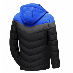 Men's Stylish Windproof Padding Huddles  Jacket (Black & Blue)